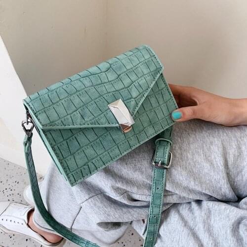 Stone Pattern PU Leather Crossbody Bags For Women 2020 Small Shoulder Messenger Bag Female Luxury Chain Handbags and Purses