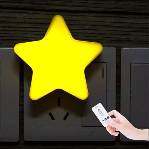 Light Sensor Control Mini Star LED Night Light LED Plug-in Night Light AC110-220V Bedroom Bedside Wall Lamp Baby Sleeping Light