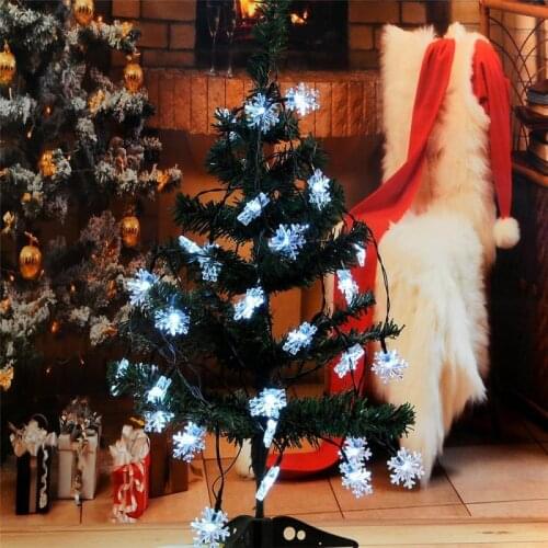 Solar LED String Lights 4.8M 20 Lights Christmas Snowflake Fairy String Light Garden Christmas Wedding Decoration For Outdoor