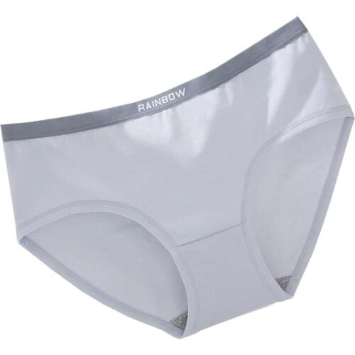 Womens Panties Lingerie Mid-Waist Briefs Cotton Underwear Female Panty Stitching Color Breathable comfortable