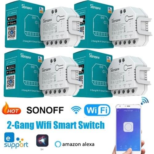 SONOFF DUAL R3 2 Gang Dual Relay Module DIY MINI Smart Switch Power Metering Control via eWeLink Alexa Google Smart Home