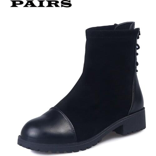 2019 Winter Designer Shoes Women Ankle Boots Faux Fur Lining Casual Breathable Woman Snow Boots Black Shoes Plus Size 43