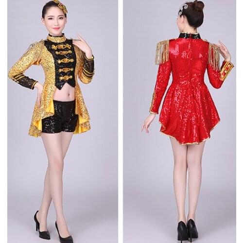 New Nightclub Dj Ds Stage Performance Suit Modern Dance Performance Costumes Sequin Tuxedo Women Pole Jazz Dance Dress DWY6046