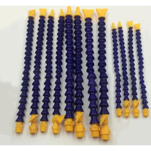 1/4" 3/8" 1/2" BSP Male Round/Flat Nozzle Plastic Flexible Water Oil Coolant Pipes Hoses For CNC Machine Lathe 300mm-500mm