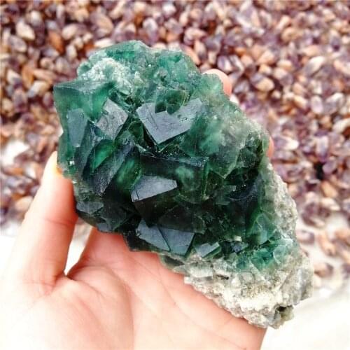 1pcs 100% Natural green fluorite Mineral specimen cluster mineral crystal specimens Stones and crystals Healing crystal