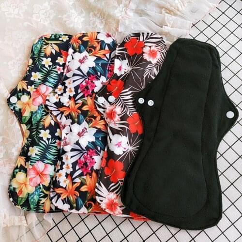 10pcs reusable bamboo charcoal terry mama cloth menstrual pads for very heavy flow periods