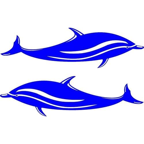 2 Pcs Blue Dolphin Vinyl Decals Stickers for Kayak Canoe Shipping Boat Car Auto Truck Window 18cmx5cm Fishing Boat Sticker