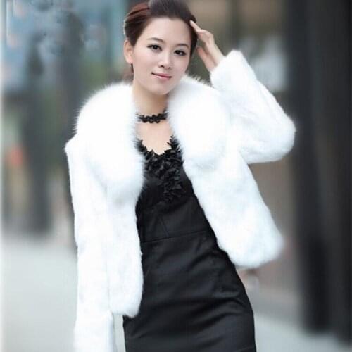 2016 Top Fashion New Fur Vest Fashion Lady Faux Fur Coat Sleeve Womens Winter Overcoat Girls Warm Outerwear With Fox Collar