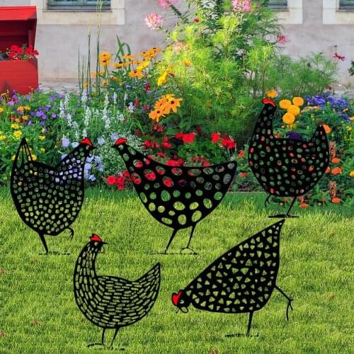 5 Combination Chicken Farm Art Outdoor Garden Backyard Hen Gifts Lawn Farm Sale Hot Decoration Y1U6