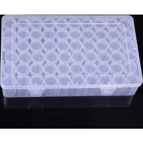 60 Bottles Box Transparent Container Case Diamond Painting Accessories Diamond Embroidery Beads Storage Box Organizer Tools