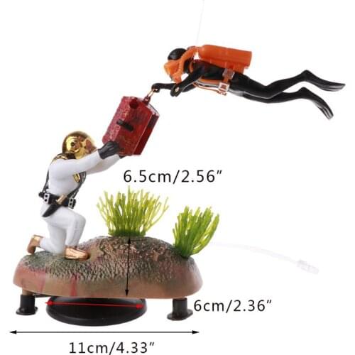 Aquarium Decor Ornament Tank Fish Treasure Diver Hunter Landscape Accessories