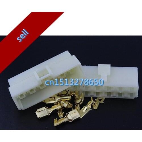 Free Shipping 10 set 6.3mm connector 12P 12 pin Electrical 6.3 Connector Kits Male Female socket plug for Motorcycle Car