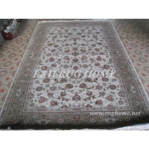 Free shipping 6'X9' 160 Line Wool and silk Oriental Persian carpet hand knotted carpet / rug for home decoration