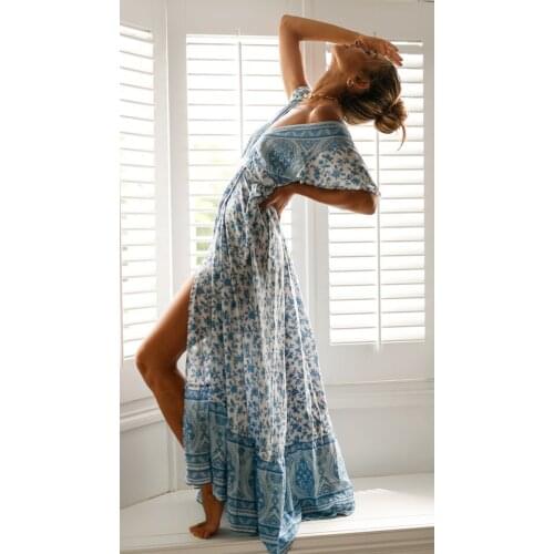 Bohemian Lady Fashion Dress Vintage Woman Even Dresses Casual Collection Long Beach Retro Free Shipp Maxi New Arrival Cheap