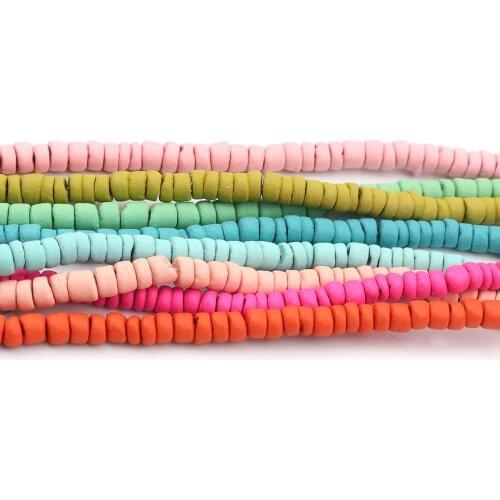 2 Strands Shell Coconut Spacer Beads For Earrings Necklace Making Round Colorful Beads About 6mm Dia, Hole: Approx 1.1mm