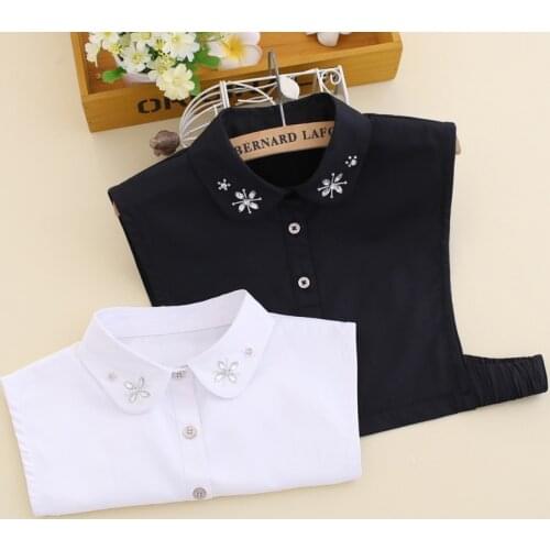 Ladies Fake Collar for Women White Shirt False Collar Female Detachable Collar Blouse Top Removable Half Shirt Faux Col Tie