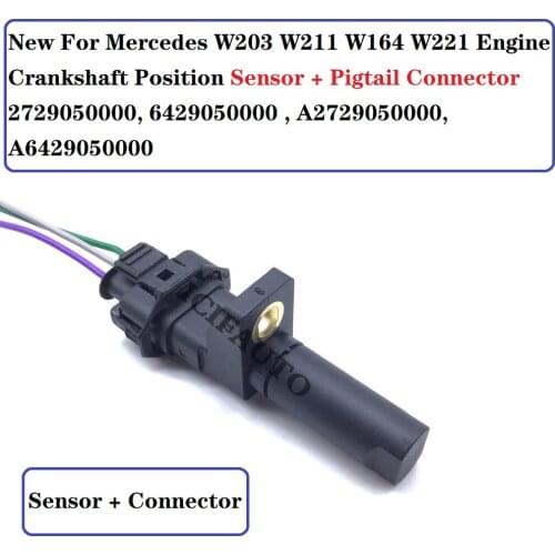 For Mercedes W203 W211 W164 W221 Engine Crankshaft Position Sensor + Connector 2729050000, 6429050000 , A2729050000, A6429050000