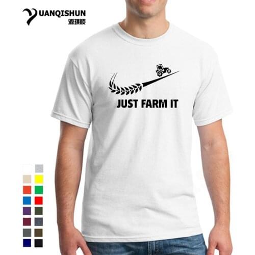 Fashion Design Just Farm It T Shirt 16 Colors Men O-neck Cotton Short Sleeve Farmer T-shirts Farming Mans Tshirt Tops Unisex