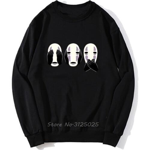 Japanese Anime No Face hoodies Studio Ghibli Miyazaki Hayao Anime Spirit Away Hoodie Men Autumn Winter Pullover Sweatshirt