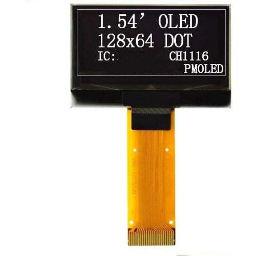 1.54 inch 24PIN SPI White OLED Screen SPD0301 Drive IC 128*64 I2C/Parallel Interface