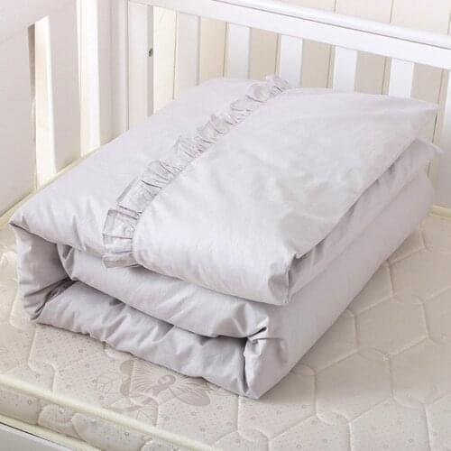 Baby Bedding Set Cotton Pink Newborn Infant Lace Duvet Cover Pillow Case