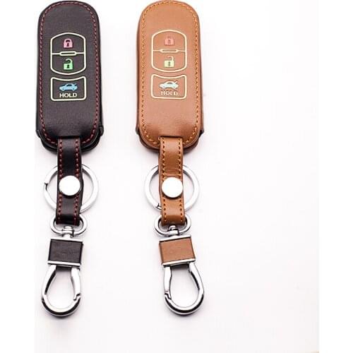 Hot sale Leather luminous car key cover for Mazda 3 Mazda 5 Mazda 6 CX-5 CX-7 CX-9 CX-4 MX5 3 buttons shell case starline a91