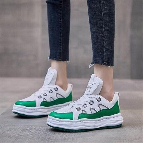 Women Casual Shoes Fashion White Sneakers Women PU Leather Platform Shoes Ladies Flats Female Lace Up Vulcanize Sport Shoes