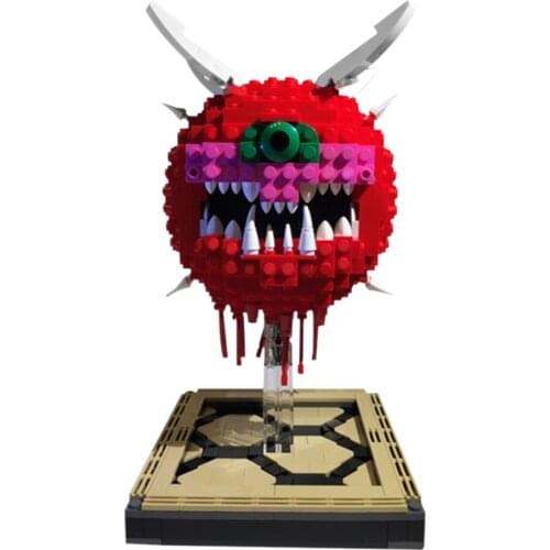 MOC-4560 Dooms Game Styling Cacodemon One-eyed Demon Devil Villain Statue Terror Fangs Weird Building Block Drill Bricks Gift