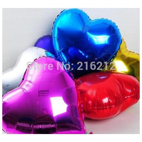 Fashion Hot Heart model 18 inch Inflatable Aluminum Foil Balloons for Wedding Birthday Party decoration mixed