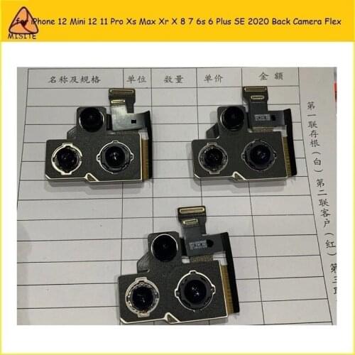 2Pcs Tested For iPhone 12 11 Pro Xs Max Xr X 8 7 Plus SE 2020 Main Back Rear Camera Flex Cable Module for iPhone 12 Mini