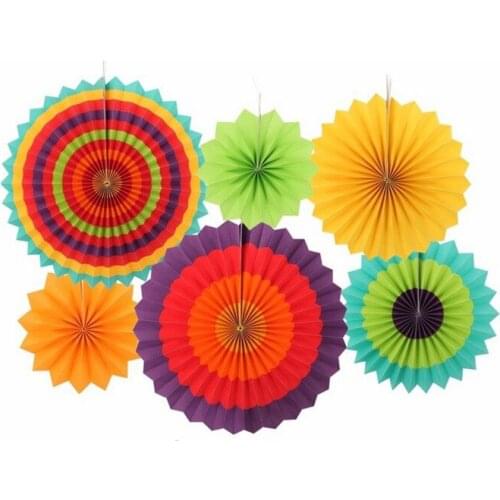 New Festival Supplies Paper Fan Set Home Party Wedding Decoration 6 Sets of Paper Fan Party Decoration House Decoration Wedding