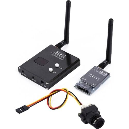 High quality 48CH 5.8G 600mw 5km Wireless AV Transmitter TS832 +RC832 Receiver +1000TVL camera for FPV Multicopter Aircraft