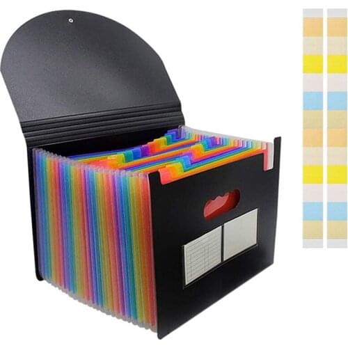 NEW-24 Compartments Document Folder, Sorting Folder with Lid, Expandable File Folder, Document Organizer for Filing