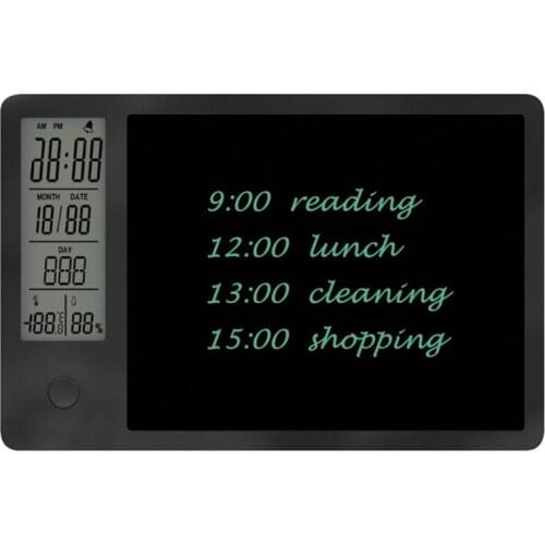 Drawing Pad 9.5 Inch Temperature Humidity Display Electronic Calendar LCD Writing Tablet Doodle Board