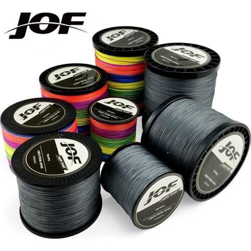 JOF 1000M 500M 300M 100M 12/9/8 Strands 18LB-135LB Braided Fishing Line PE Multilament Braid Lines wire Smoother Floating Line