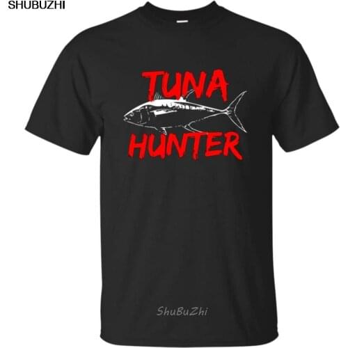 Awesome T Shirt Designs Short Sleeve Tuna Hunter Sporter Fisher T-Shirt Broadcloth Crew Neck T Shirt For Men sbz3511