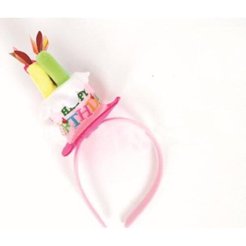 15 Pcs Fashion Pink Blue Cake Candle Hairband for Girl Funny Hair Headband Headwear for Birthday Party Gift Christmas Halloween