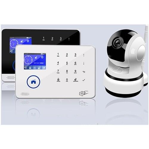 Touch Keypad WIFI+GSM Burglar Alarm System With IP Camra