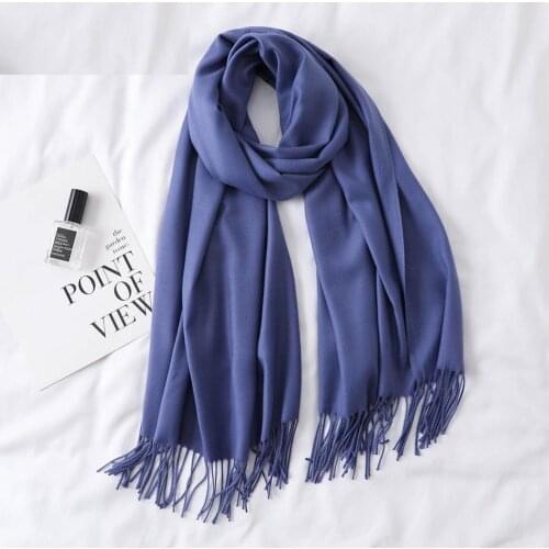 Febelle Women Winter Cashmere Scarf Solid Shawls and Wraps Warm Lady Pashmina Bandana Fall Winter Long Scarf