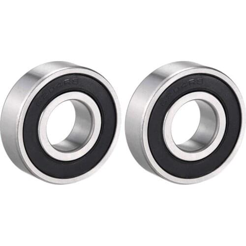 6204ZZ 6204RS Deep Groove Ball Bearing Double Shield 20mm x 47mm x 14mm Bearing Steel Bearings (Pack of 2)