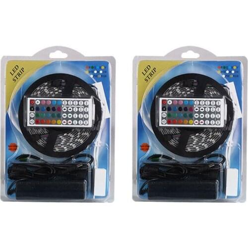 5M Led Strip Light SMD 5050 RGB Waterproof Ribbon Led Lighting Full Set With DC 12V Power Adapter and Wireless Remote Controller