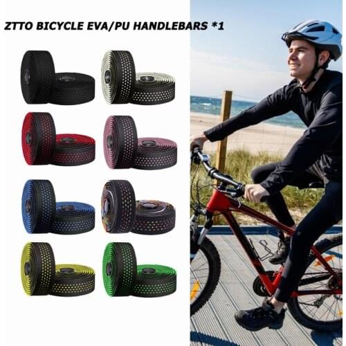 ZTTO 1 Pair Bicycle Handlebar Cork EVA PU Bar Tapes MTB Mountain Road Bike Wrap with 2 Bar Plug Cycling Equipment