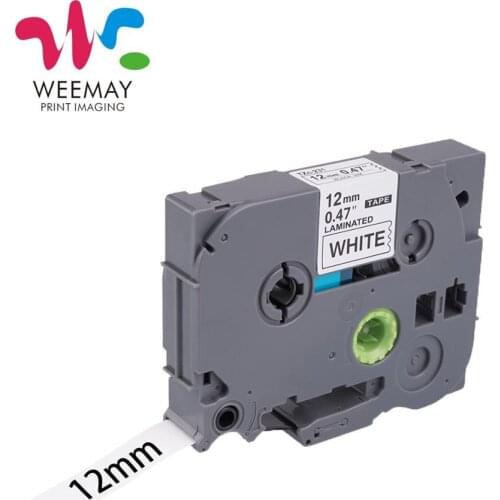 Weemay Tze231 Laminated Label Tape Compatible Brother p-touch Label Printer 12mm black on white laminated ribbons