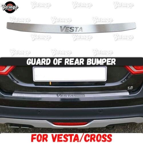 Guard of rear bumper for Lada Vesta Sedan / SW / Cross 2015- Stainless steel accessories protective scratches car styling tuning