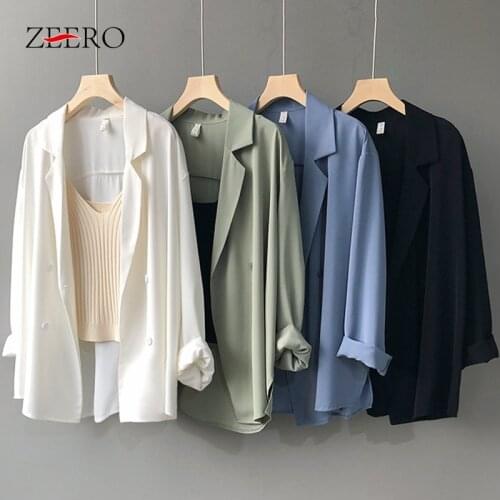 Spring Korean Women Long Sleeve Suit Collar Thin Shirts Top Casual Blouses Summer Sun Protection Clothing Midi Shirt Top 2021