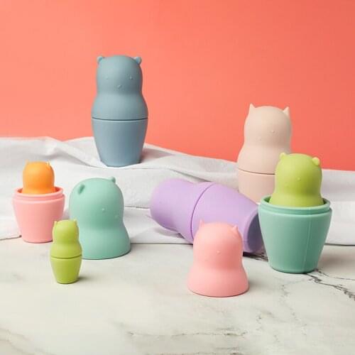 1Set Silicone Matryoshka Educational Toy Baby Intellectual Doll Gift Soft Building Stracking Blocks Food Grade Stracking Toys