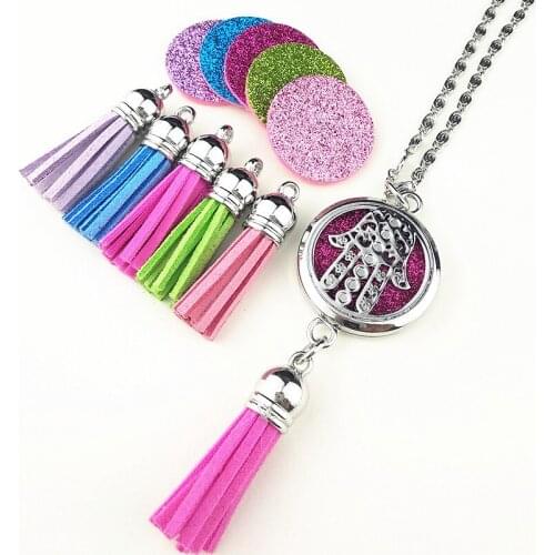 1pc Mandara Ethnic style Essential Oil Diffuser Necklace,Butterfly, Aromatherapy Perfume Locket pendent with Tassels