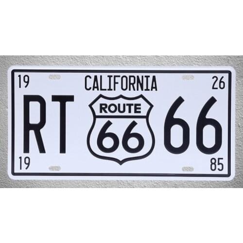 1 pc Route 66 California highway garage US car license Tin Plates Signs plate wall man cave Decoration Metal Art Vintage Poster