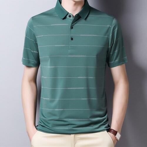 2021 New Arrival Polo Shirt Striped Short Sleeve Summer Cool Shirt Streetwear Fashion Male Polo Shirt Men Tops Clothes