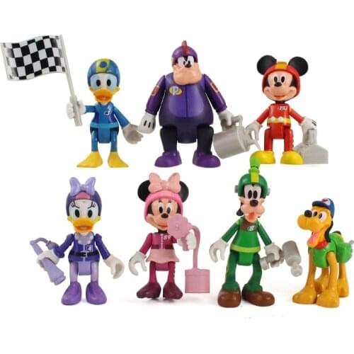 8-10cm 7pcs/Lot Disney Mickey Minnie Mouse Donald Daisy Duck Goofy Pluto PVC Figure Toys Model Dolls Kids Birthday Gift
